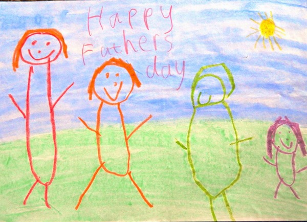 wax resist fathers day card