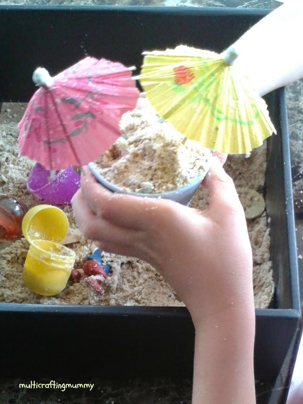 making sandcastles with moon sand