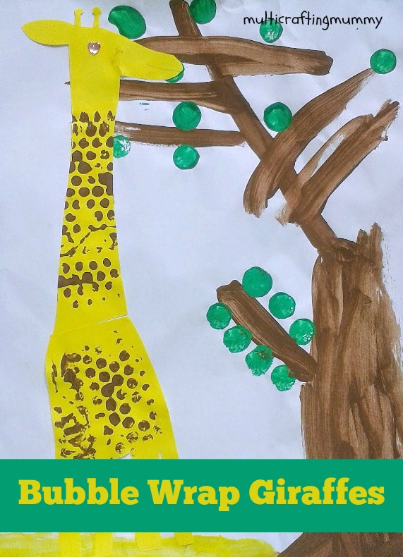 Bubble Wrap Activites for Kids Giraffe Paintings