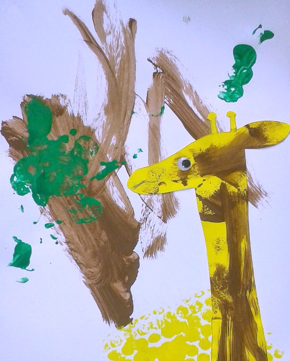 Bubble Wrap Activites for Kids Giraffe Paintings