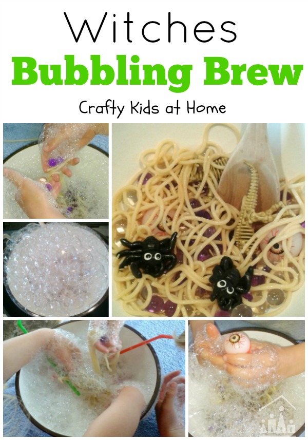 Witches Brew with Bubbles Sensory Play for Kids