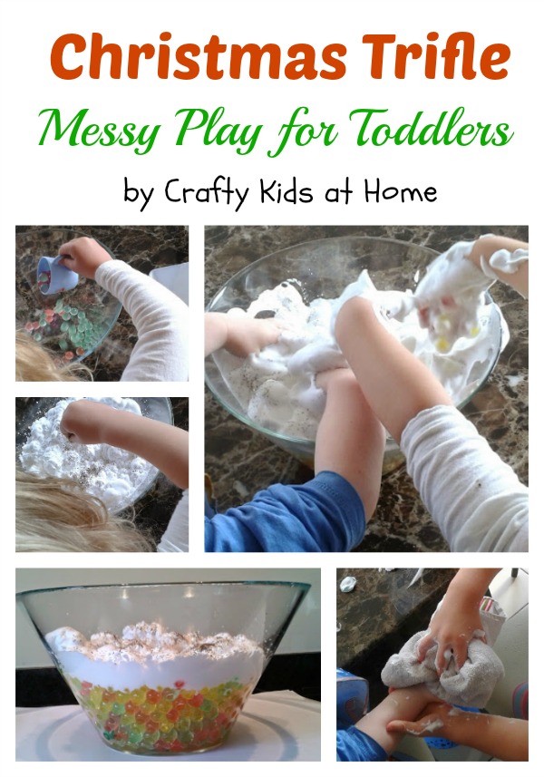 christmas trifle messy play for toddlers 