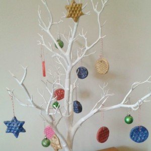 bubble wrap salt dough christmas tree decorations