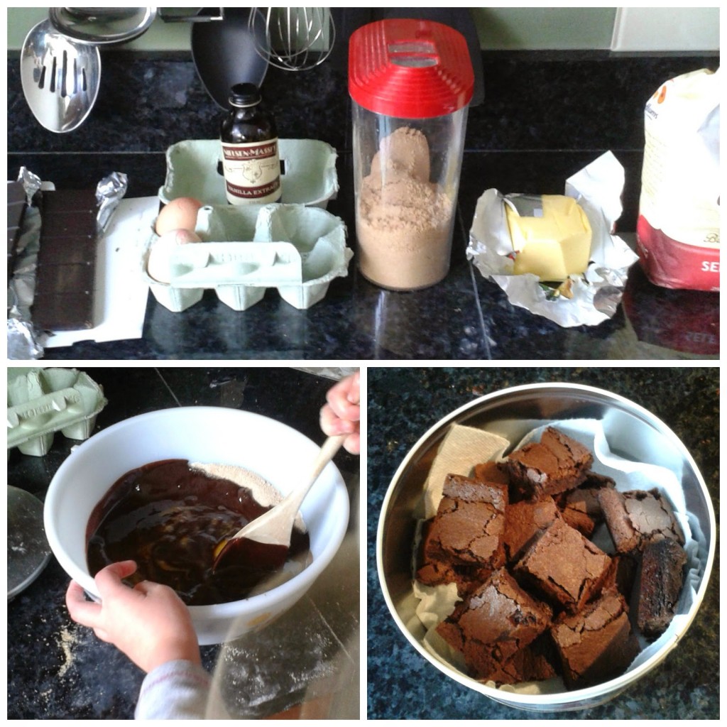 making chocolate brownies