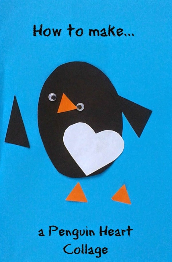 heart penguin collage
