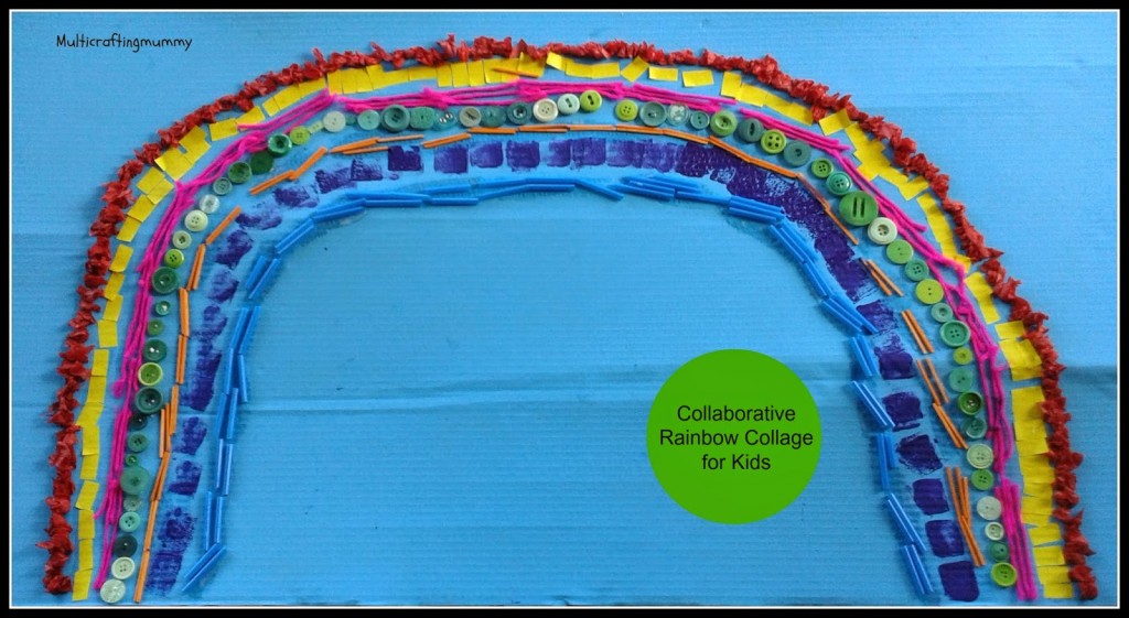 collaborative rainbow collage for kids