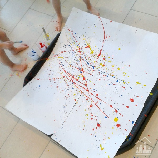 Easter Splat Art Painting in action