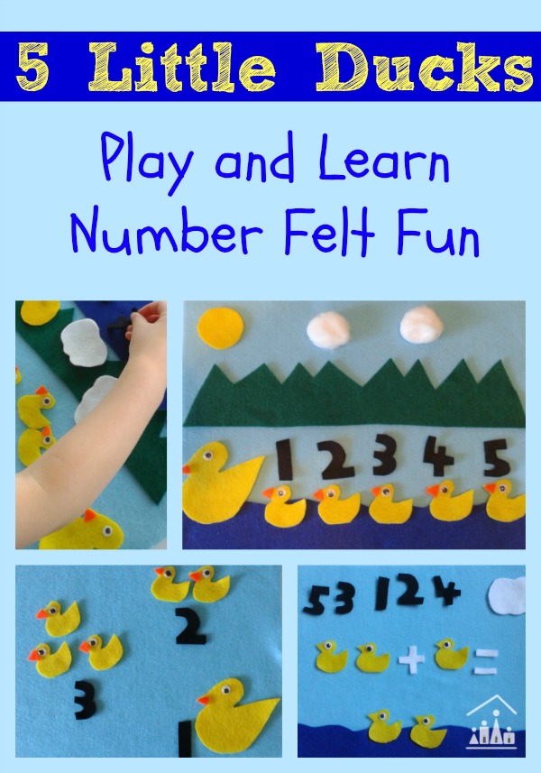 5 little ducks play and learn number felt fun