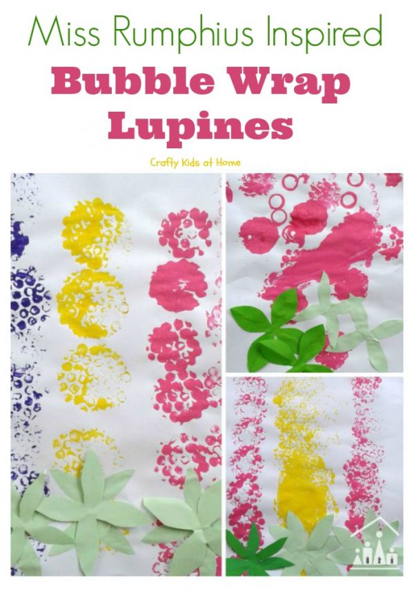 Miss Rumphius Inspired Bubble Wrap Lupines 