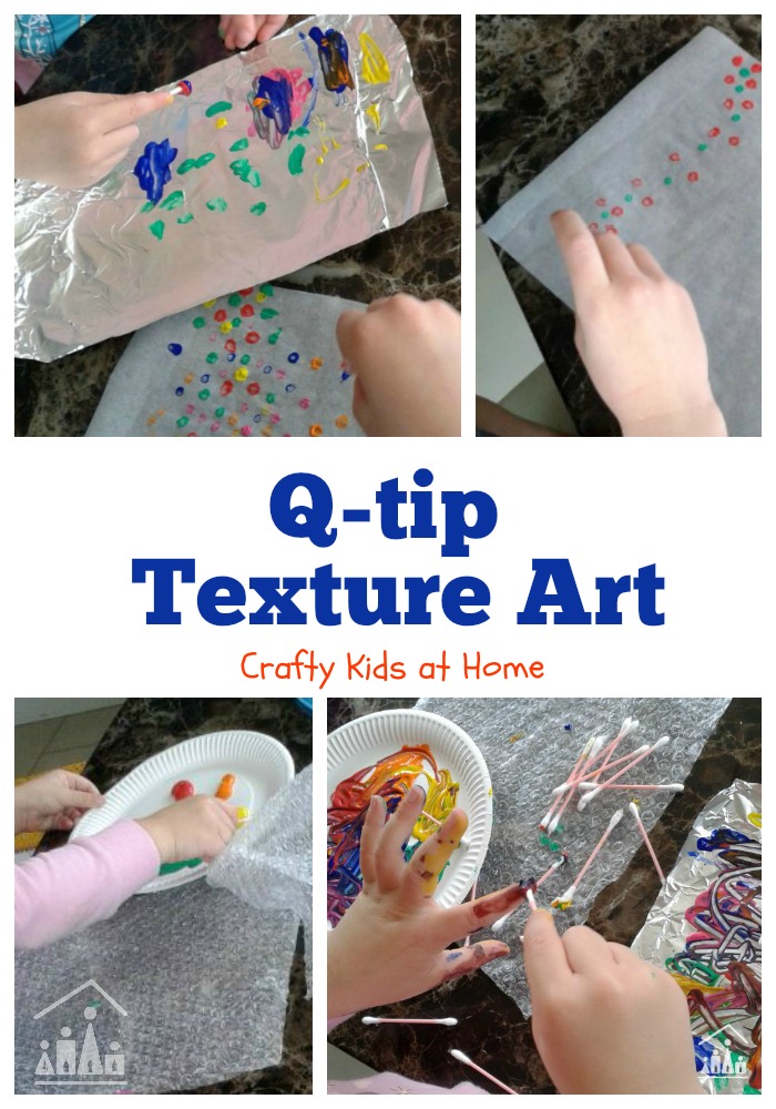 Q-Tip Texture Art for Kids - Crafty Kids at Home