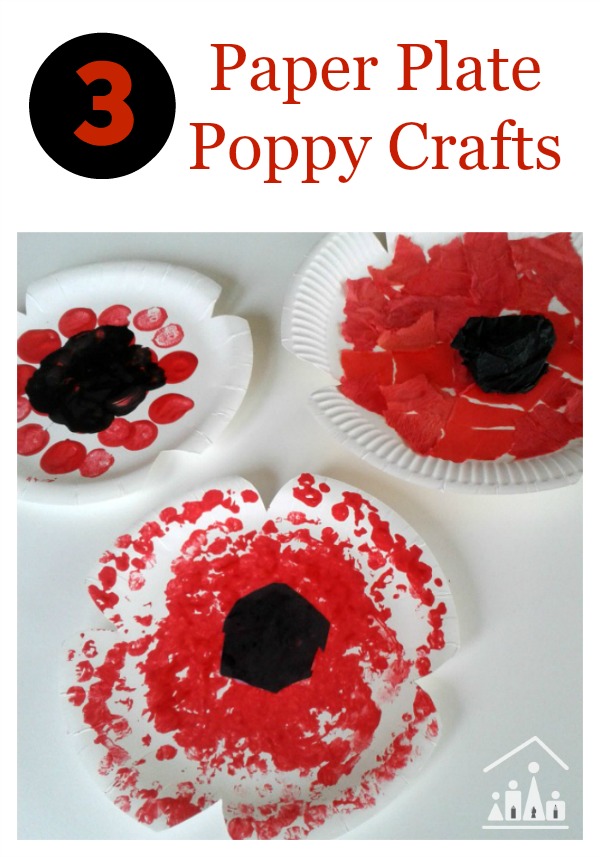 paper plate poppy crafts 