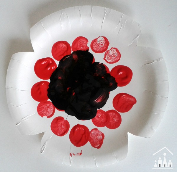 paper plate poppy crafts cork painting