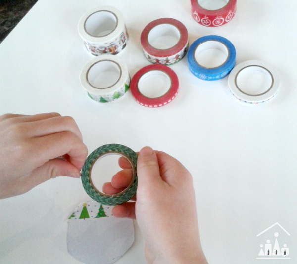 washi tape christmas cards for kids making