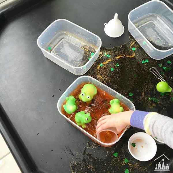 st patricks day sensory play potion mixing activity for preschoolers.