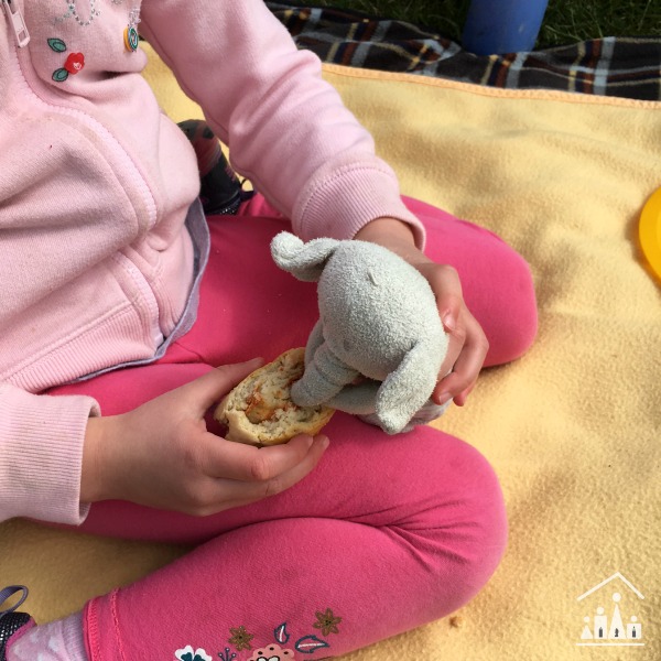 Eating a Backyard Teddy Bears Picnic