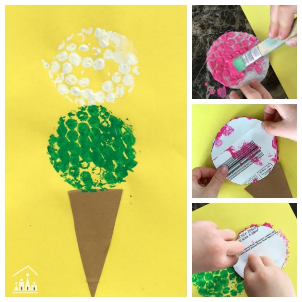 Bubble Wrap Ice Cream Craft 