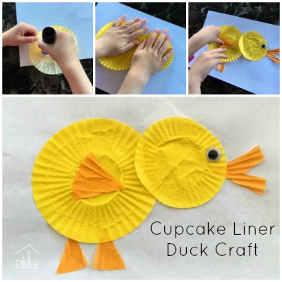 Cupcake liner duck craft