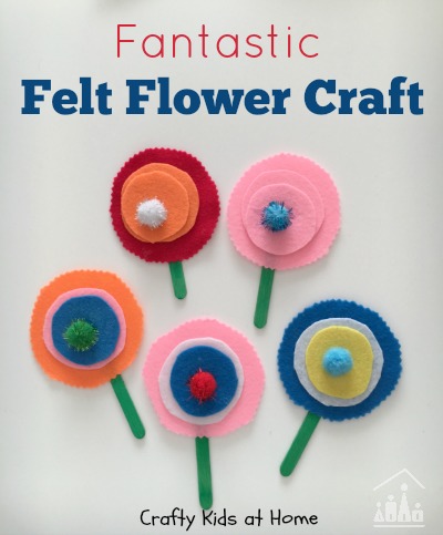 Felt flower craft for Kids