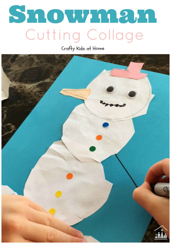 Snowman Cutting Exercise to make a Collage