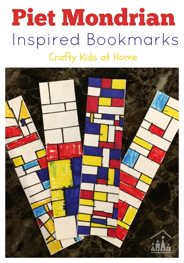 Kids DIY Gifts Piet Mondrian Inspired Bookmarks