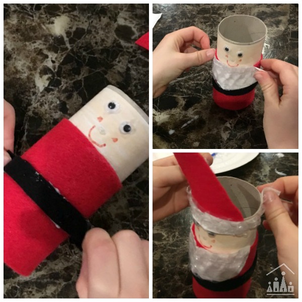Making a cardboard roll Santa craft