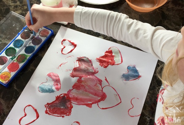 Valentines Watercolour Love Heart Art Project for Kids