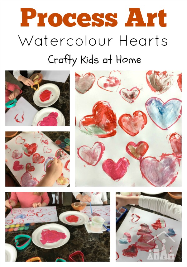  Watercolour Love Hearts Process Art Activity ideal Valentines Day