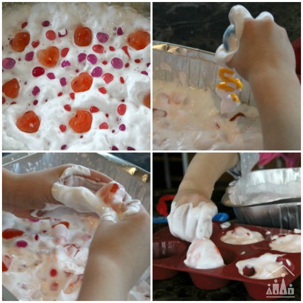 Valentines Messy Ice Hearts Sensory Play for Kids 