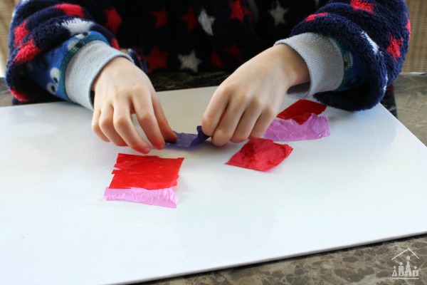 Bleeding tissue paper art for kids