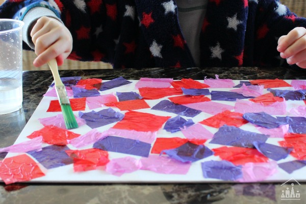 Kids Craft: Tissue Painted Canvas