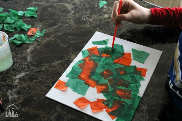 Tissue Paper collage for St Patrick's Day