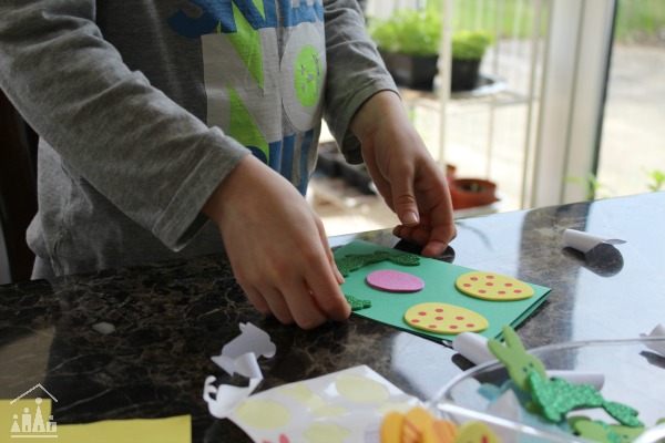 Kids making home-made cards