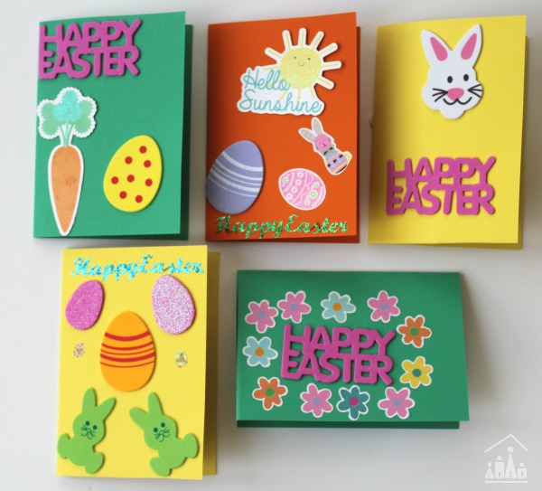 Kids DIY Sticker Easter Cards 